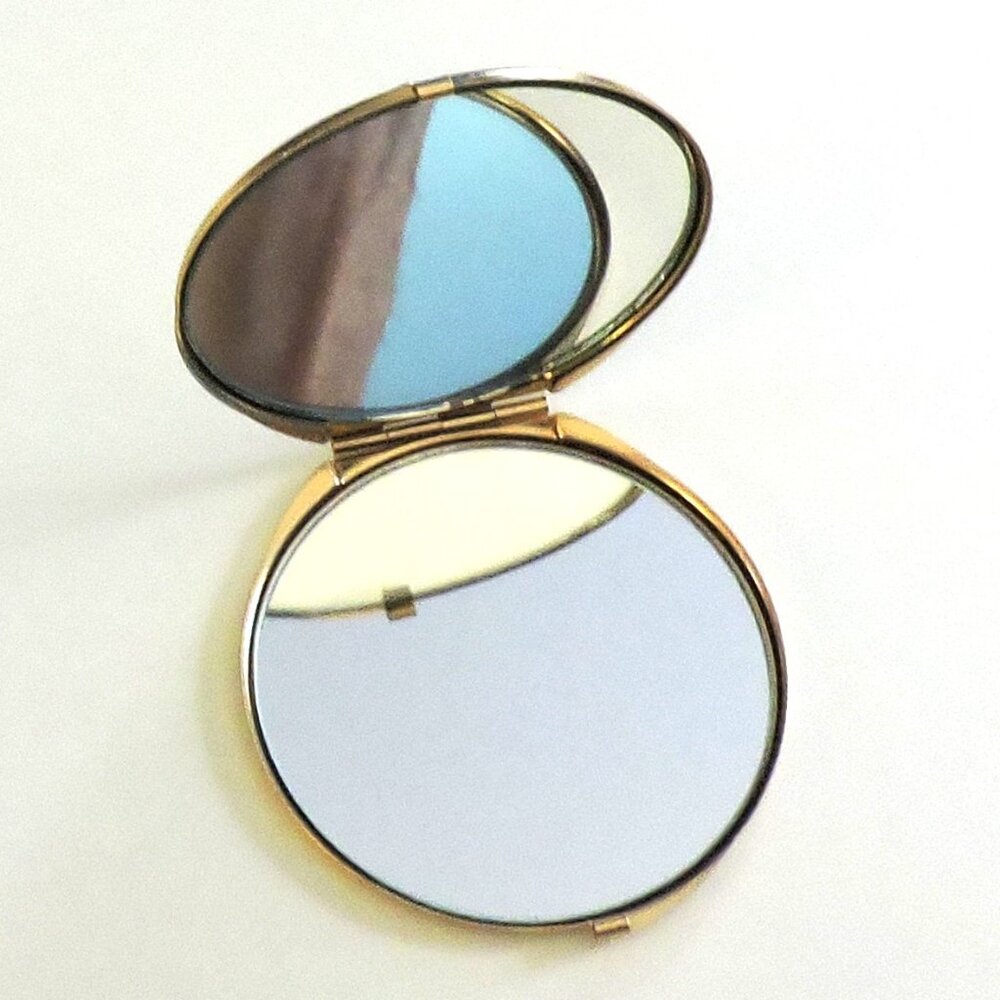 Japanese Chokin Art Compact Mirror In Box With Protective Pouch Purse Size - Picture 4 of 7